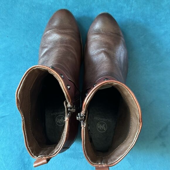 Salamander riveted Brown leather boots size 38EU - Picture 4 of 7